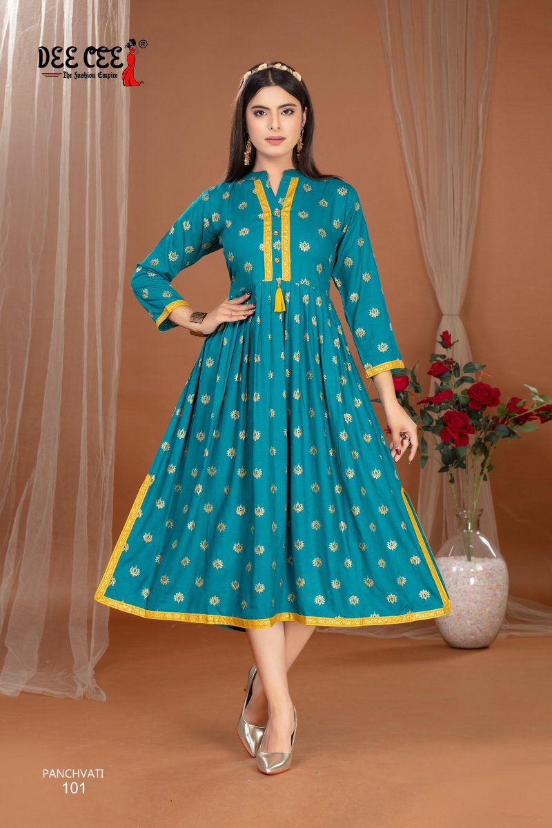 Deecee Panchvati Casual Wear Plain Rayon Kurtis Collection - The Ethnic ...