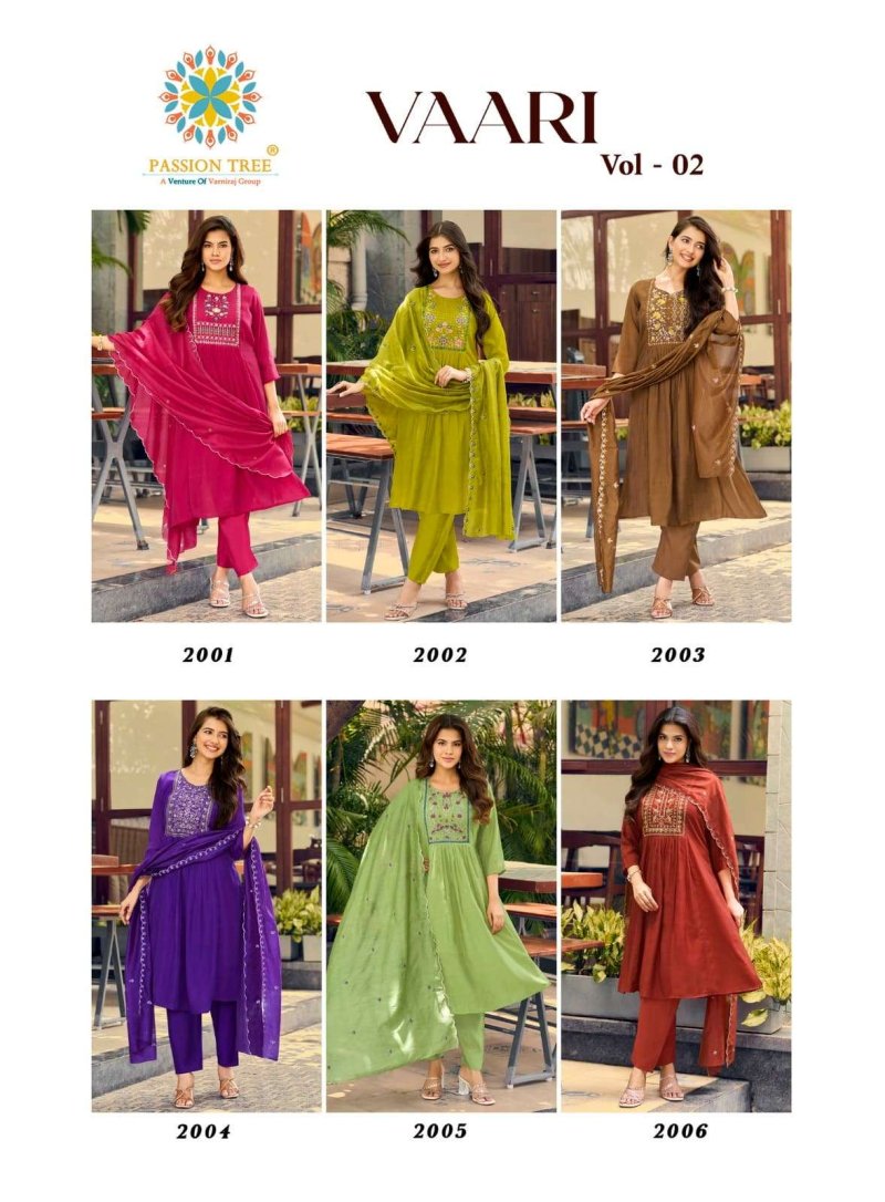 Vaari Vol 2 By Passion Tree Mal Chanderi Kurti With Bottom Dupatta