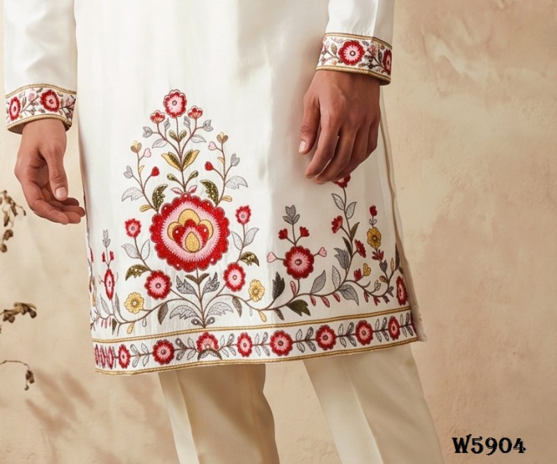 Outluk Wedding Vol 59 Silk Mens Kurta With Pajama 
