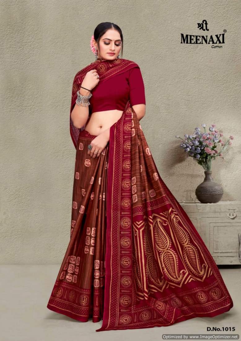 Krishnaveni Vol 1 By Meenaxi Daily Wear Cotton Printed Sarees Wholesale ...