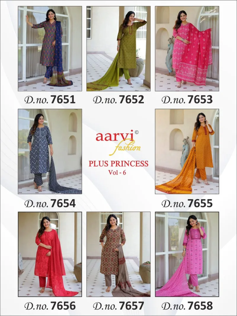 Plus Princess Vol 6 By Aarvi Printed Cotton Plus Size Readymade Dress