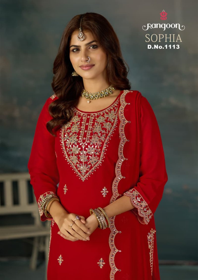 Sophia By Rangoon Geoegette Khatli Mirror Work Readymade Suits