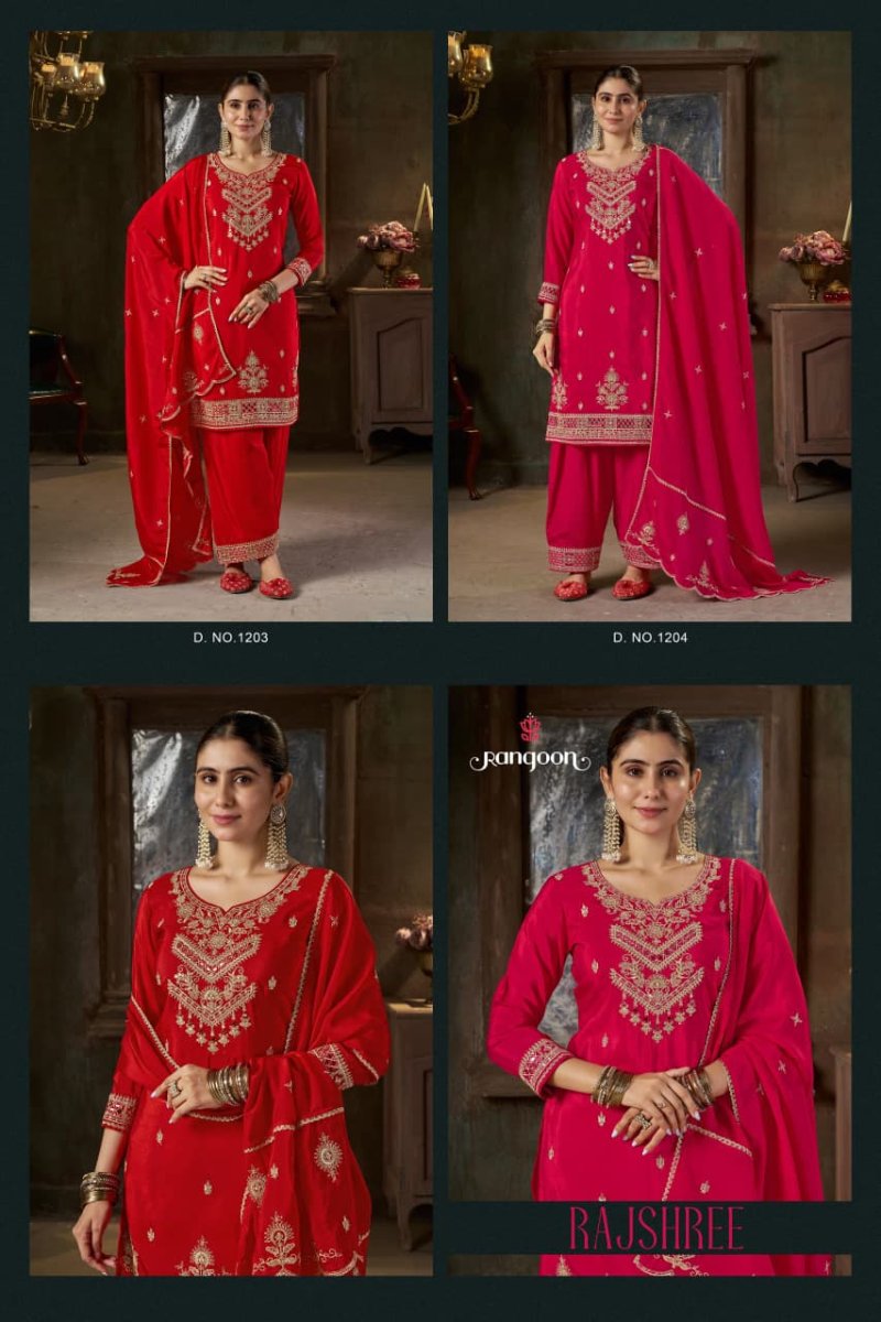 Rajshree By Rangoon H O Crush Readymade Suits