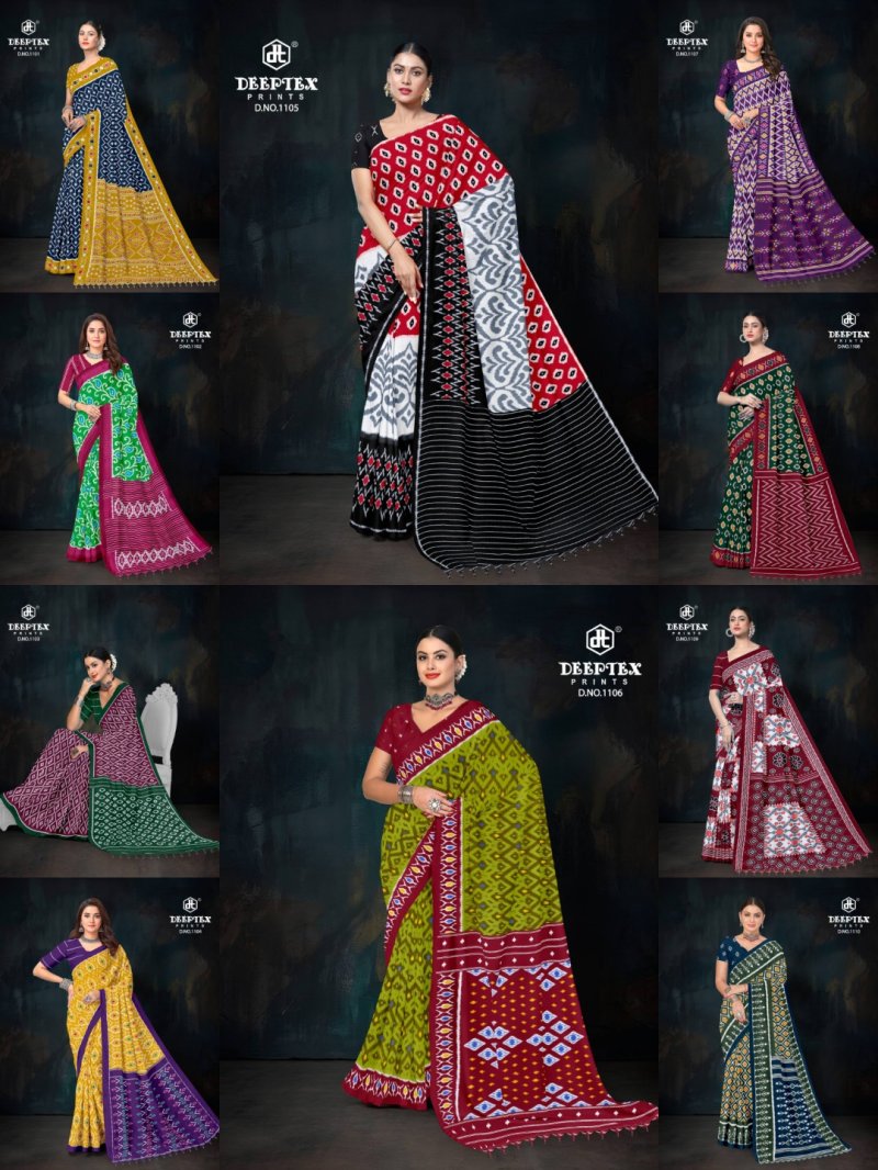 Ikkat Special 11 By Deeptex Cotton Printed Saree