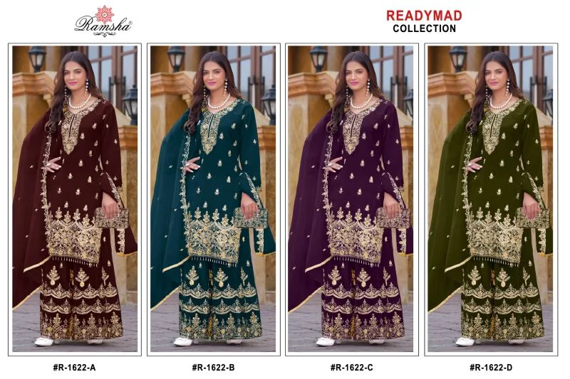 R 1622 A To D By Ramsha Georgette Readymade Plazzo Suits