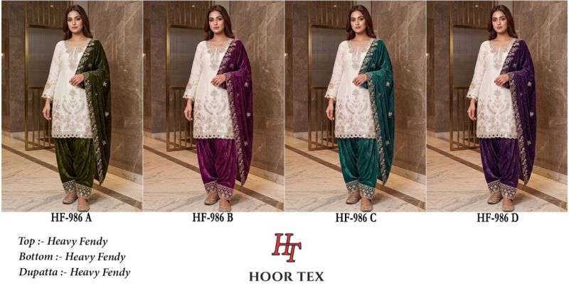 986 A To D By Hoor Tex Fandy Embroidery Salwar Kameez