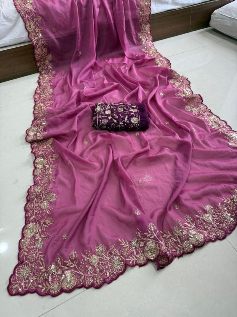 Sarika Pure Star Georgette Sequence Work Saree