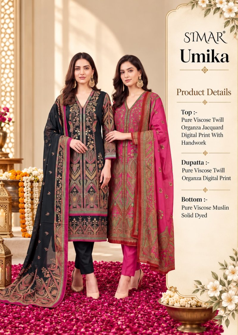 Umika By Glossy Simar Twill Jacquard Dress Materials