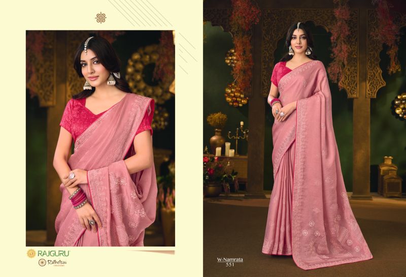 Namrata Vol 3 By Rajguru Silk Chiffon Designer Saree