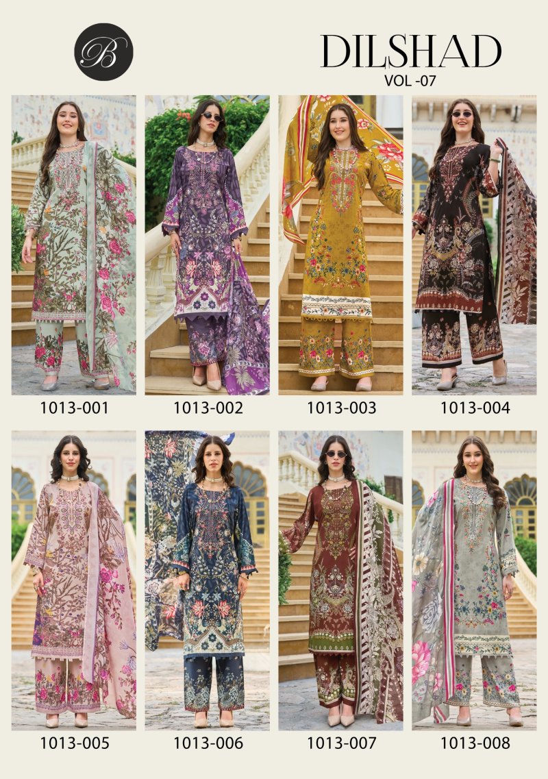 Dilshad Vol 7 Belliza Viscose Rayon Printed Dress Material