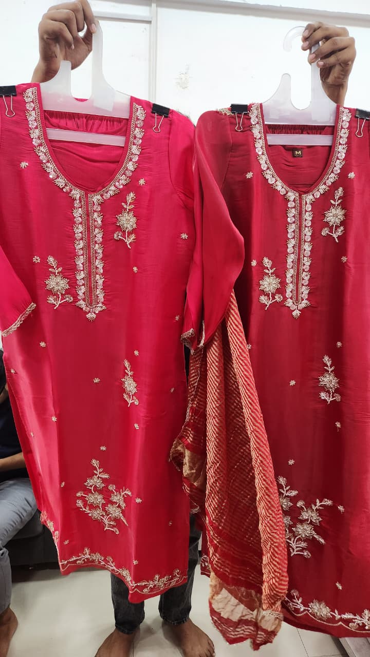 1761 And 1762 By Ossm Style Mal Roman Silk Kurtis Set Size Combo