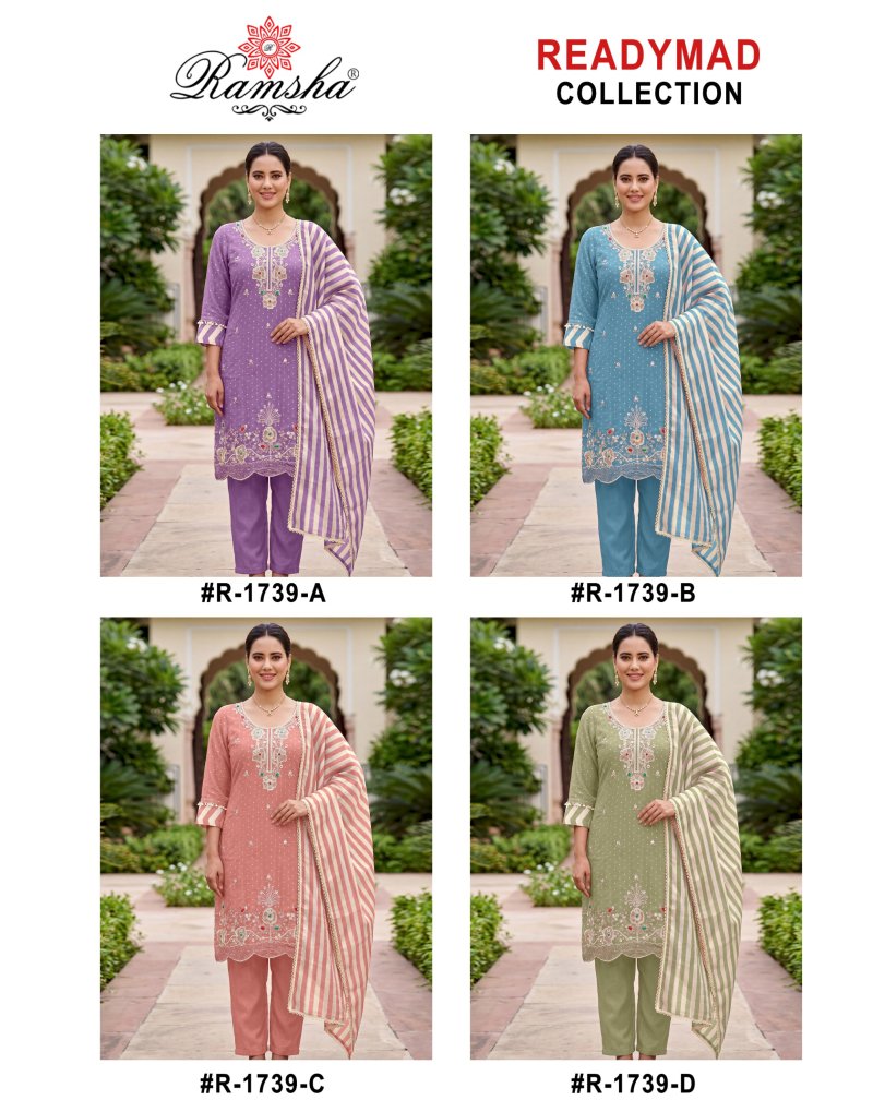 Ramsha R 1739 A To D Kanjivaram Butti Work Salwar Kameez