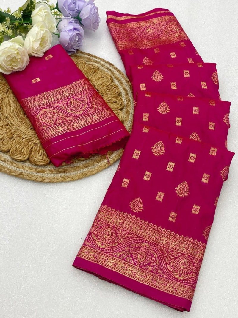 Self Elampillai Silk Rich Copper Zari Weaving Pallu Saree