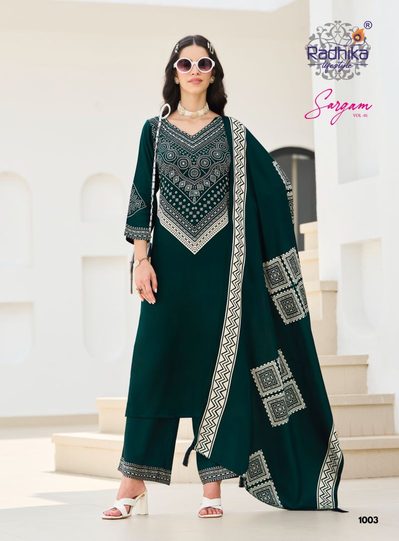Sargam Vol 1 By Radhika Gaji Silk Kurti With Bottom Dupatta