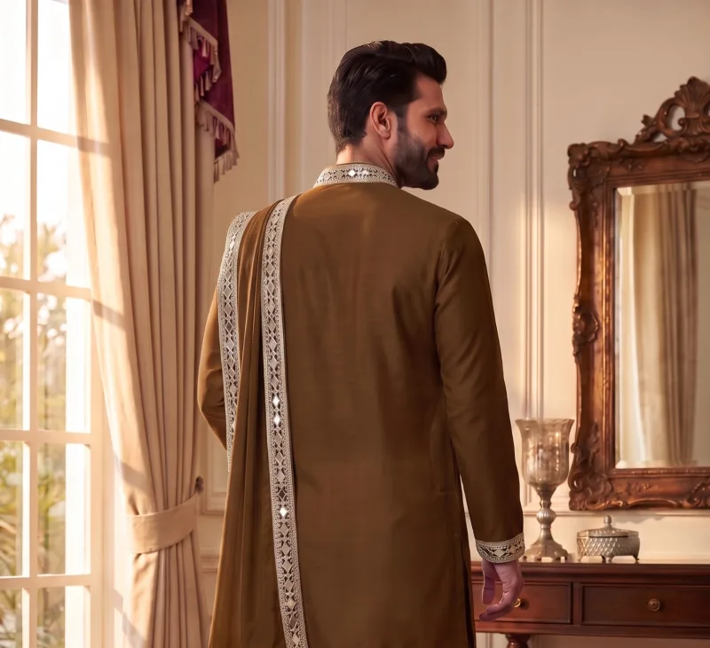 Outluk Wedding Vol 52 Heavy Lachaka Mens Kurta Pajama With Dupatta 