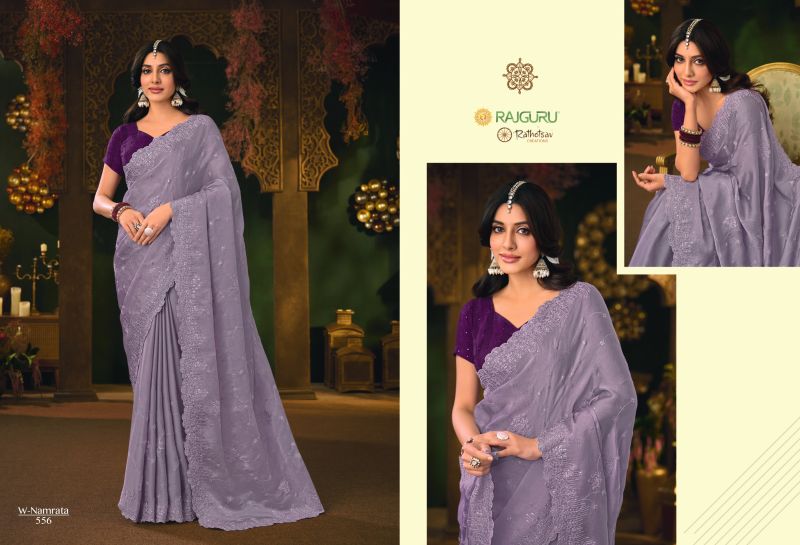 Namrata Vol 3 By Rajguru Silk Chiffon Designer Saree