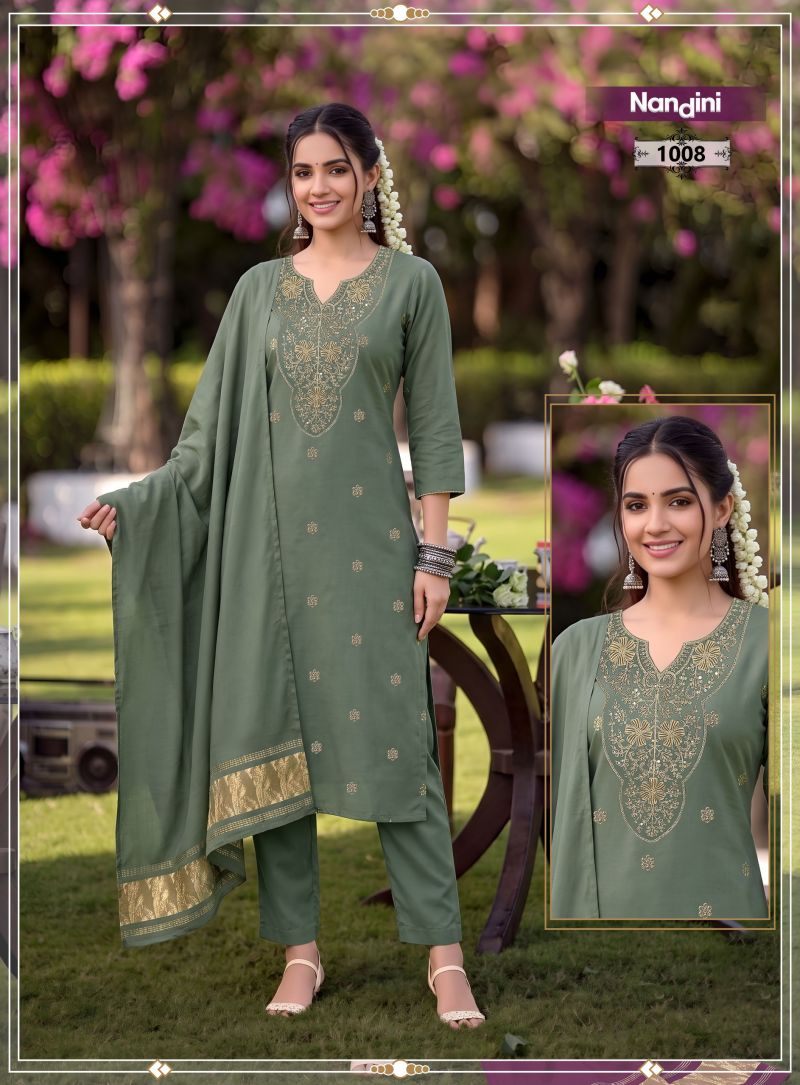 Nandini Vol 1 Roman Silk Kurti With Bottom Dupatta 