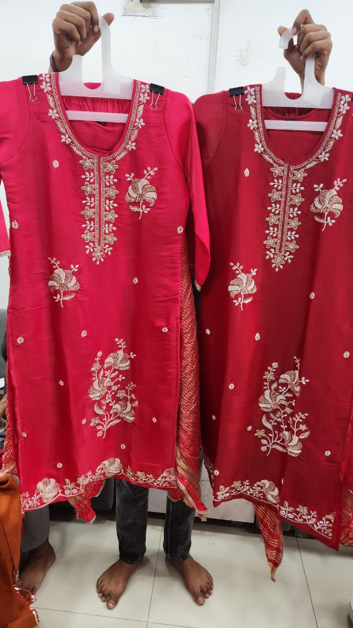 1761 And 1762 By Ossm Style Mal Roman Silk Kurtis Set Size Combo