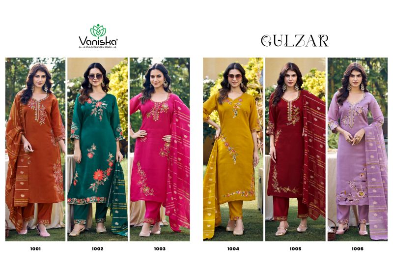 Gulzar Vol 1 By Vaniska Mal Chanderi Silk Kurti With Bottom Dupatta