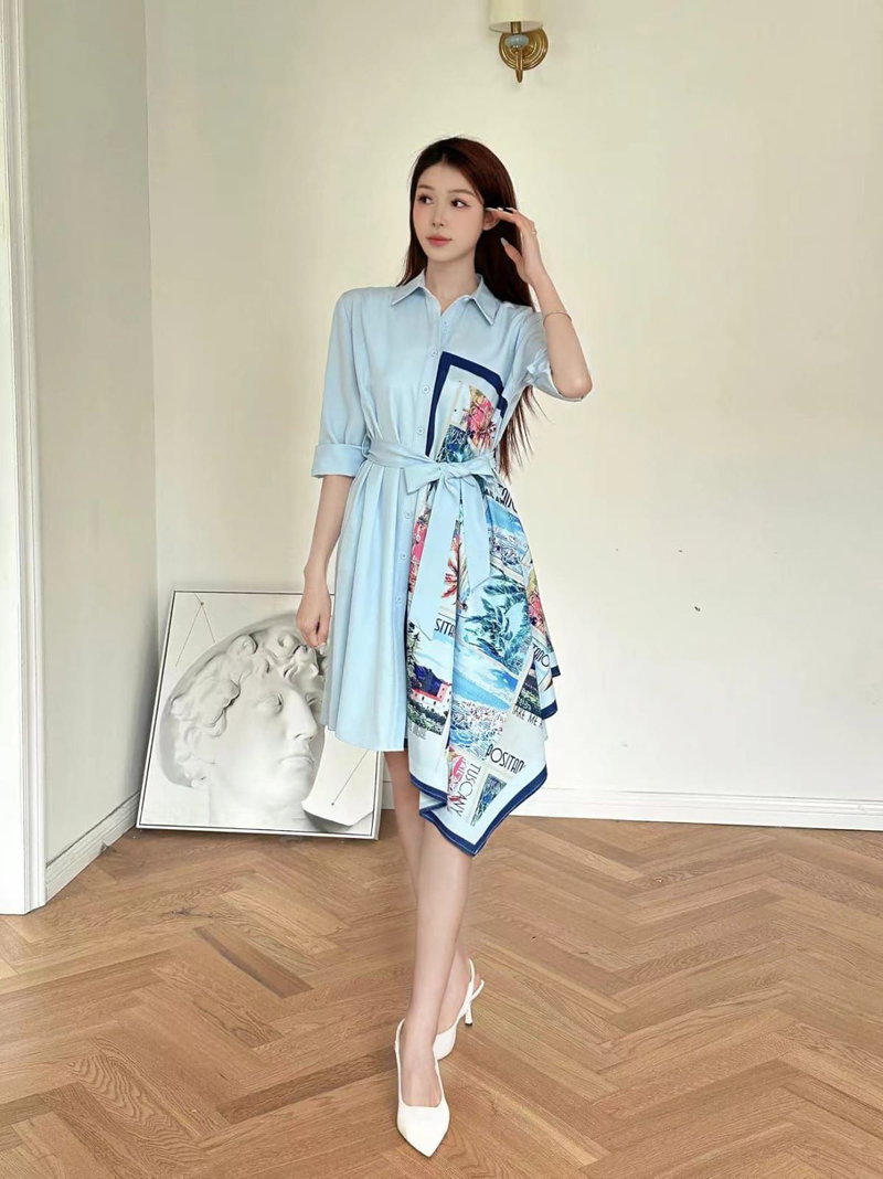 knee length dresses for ladies The Italian Tile Dress - Green