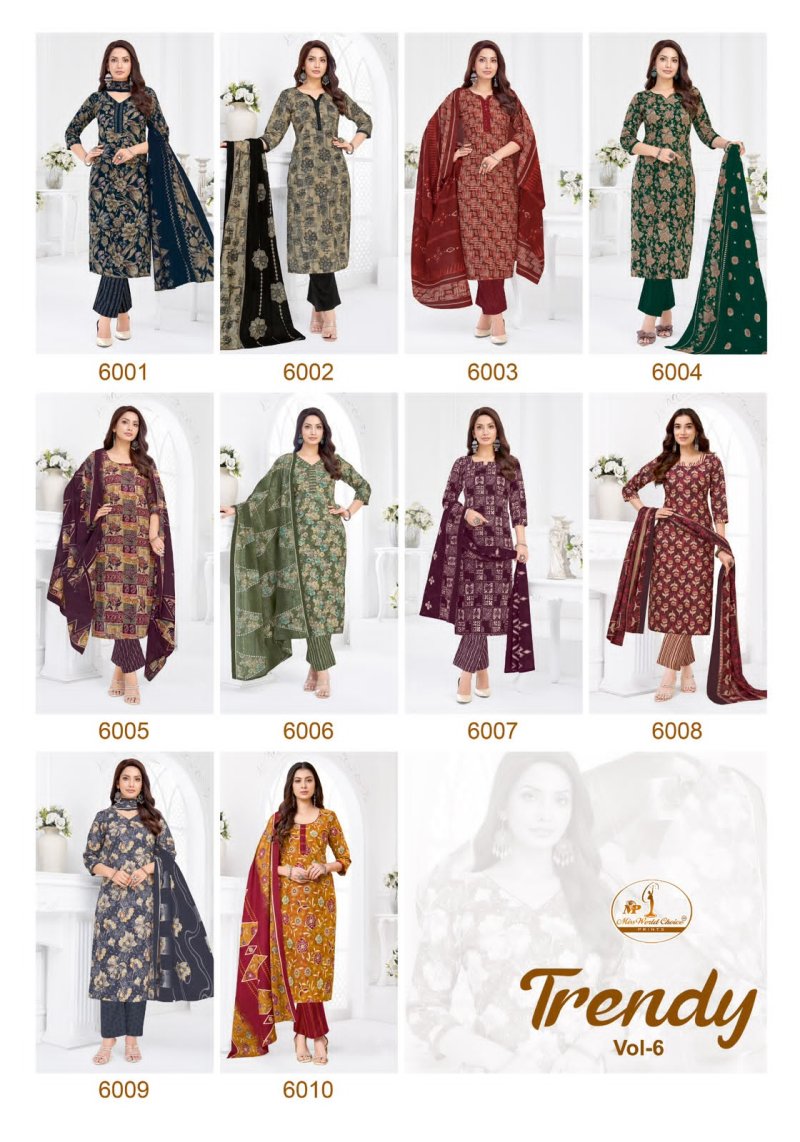 Trendy Vol 6 By Miss World Choice Cotton Printed Readymade Dress