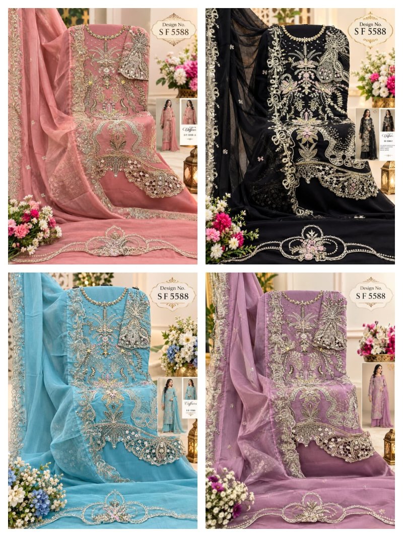 Sf 5588 E To H By Shree Chiffon Pakistani Salwar Suits