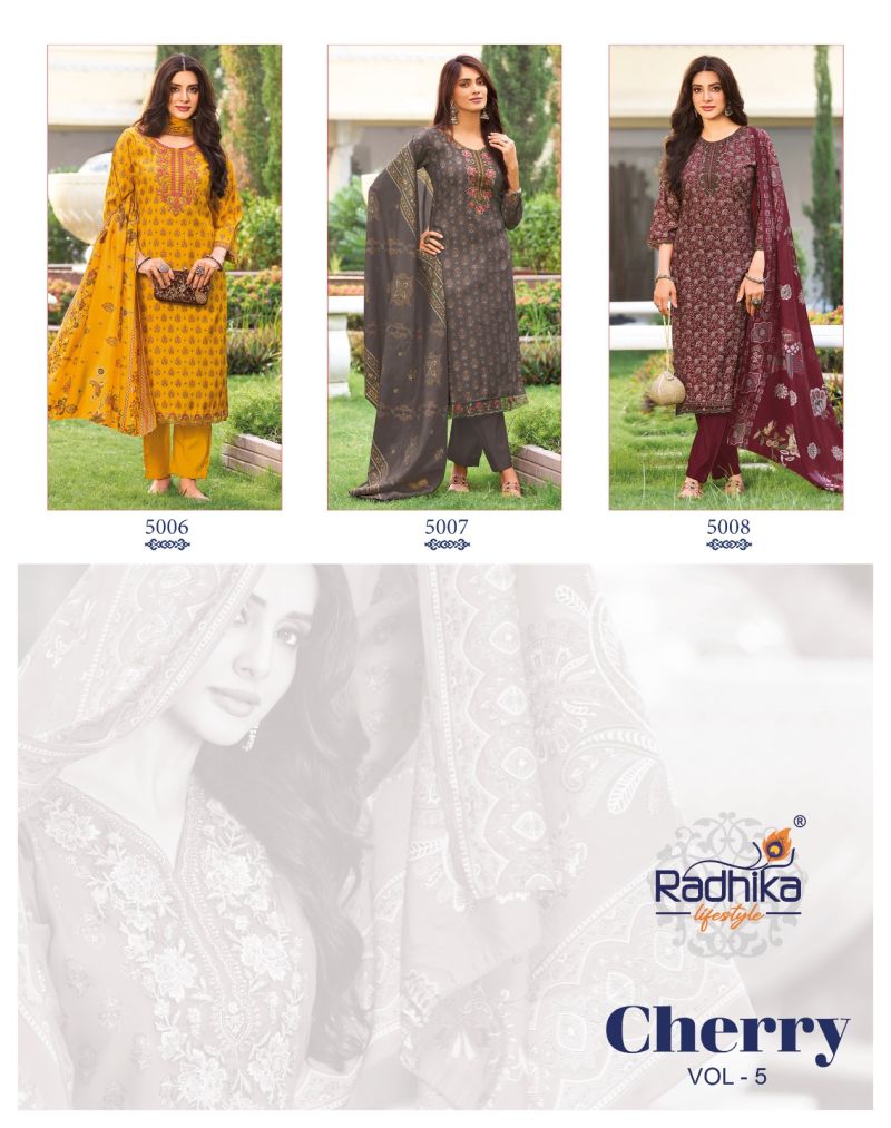 Cherry Vol 5 By Radhika Model Kurti With Bottom Dupatta 