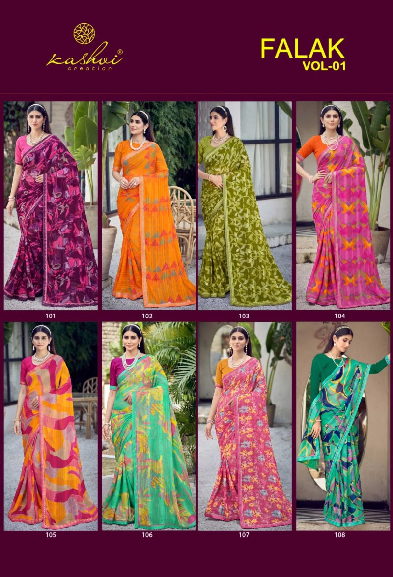 Falak Vol 1 By Kashvi Georgette Fancy Printed Saree
