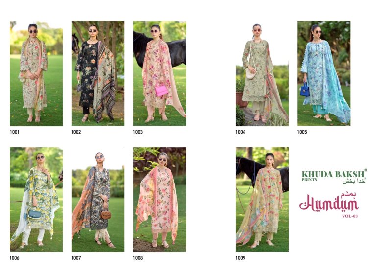 Humdum Vol 3 By Khuda Baksh Lawn Printed Pakistani Dress Material