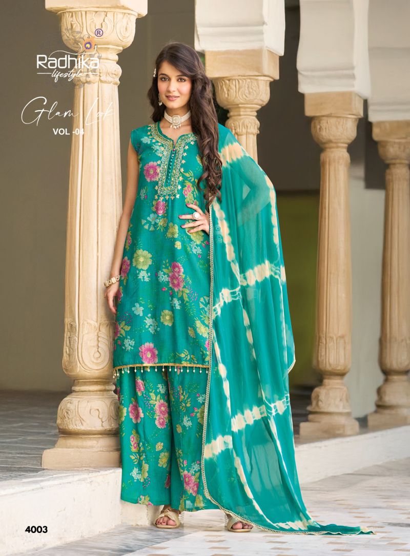 Glam Look Vol 4 By Radhika Milano Silk Kurti With Bottom Dupatta