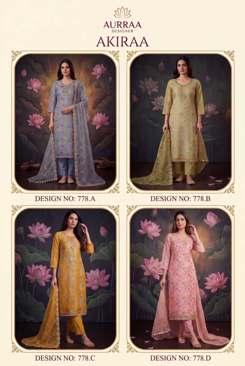 Akiraa By Aurraa Organza Hand Work Designer Salwar Kameez