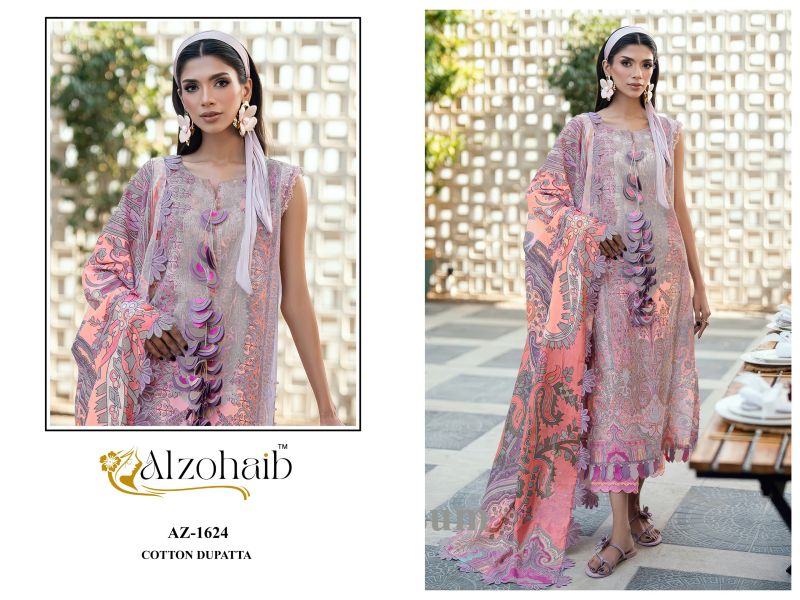 Farida Vol 3 By Alzohaib Cotton Dupatta Cotton Salwar Kameez