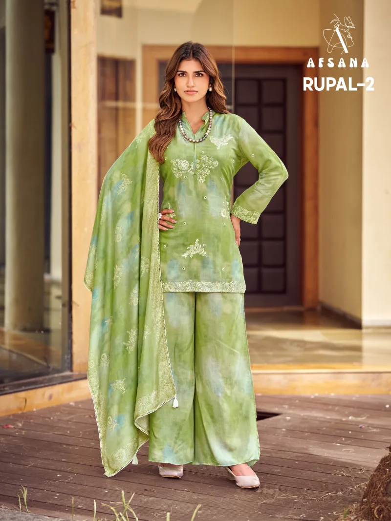 Rupal Vol 2 By Afsana Bemberg Silk Readymade Salwar Kameez