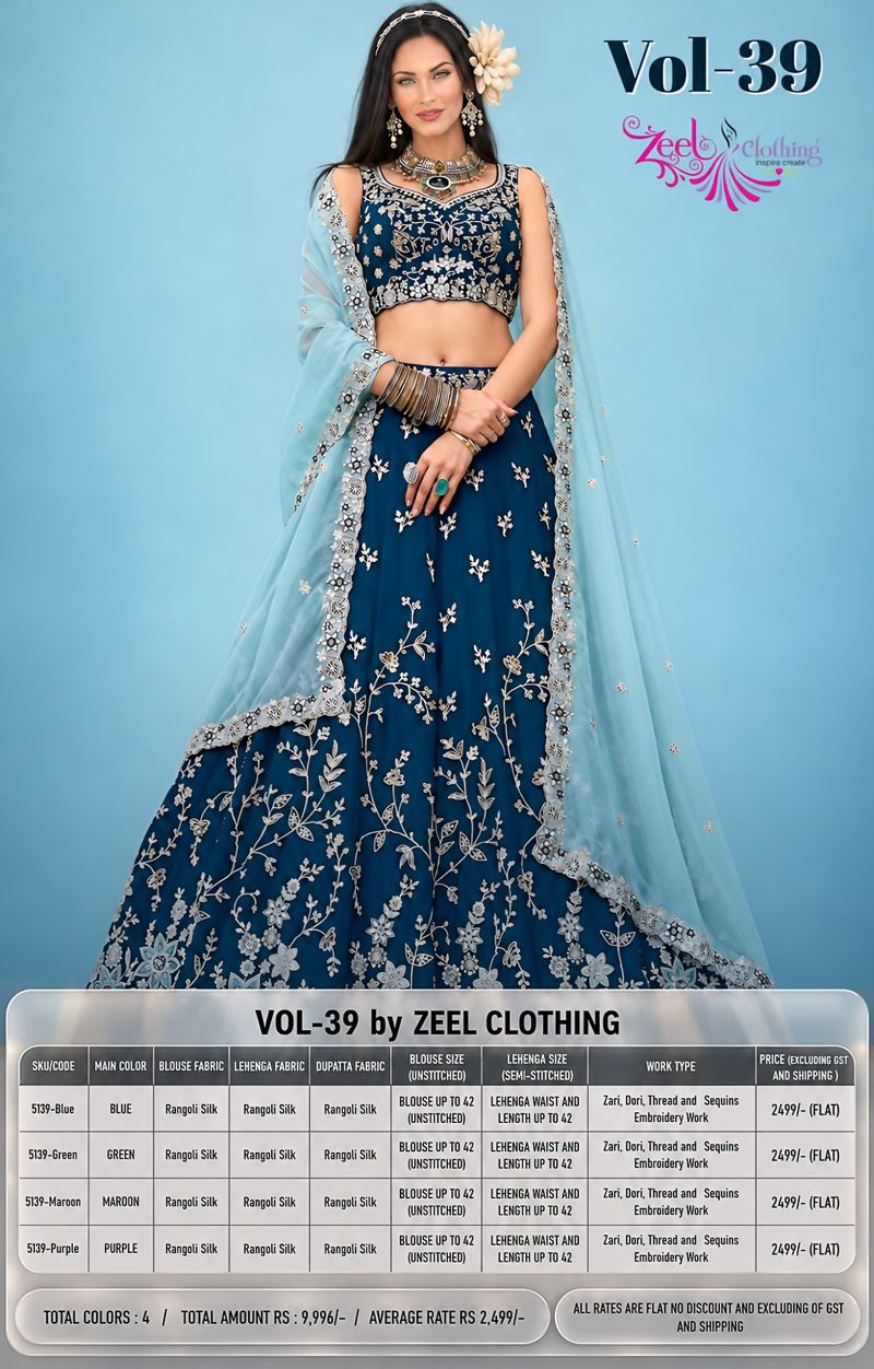 Zeel Vol 39 Rangoli Silk Zari And Sequence Embroidery Lehenga Choli