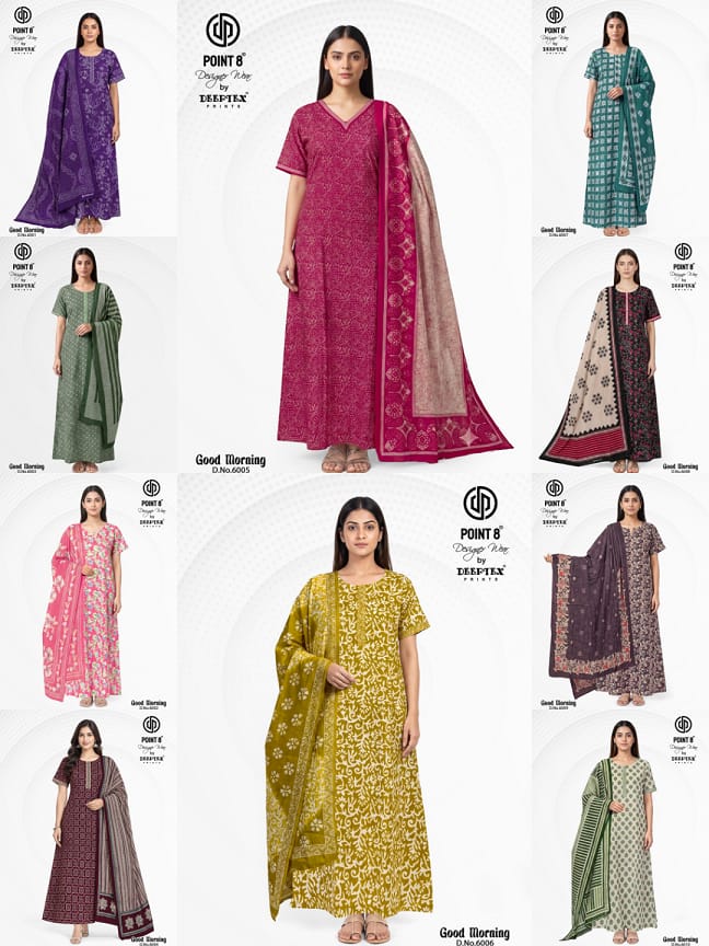 Good Morning Vol 6 By Deeptex Cotton Printed Nighty With Dupatta 