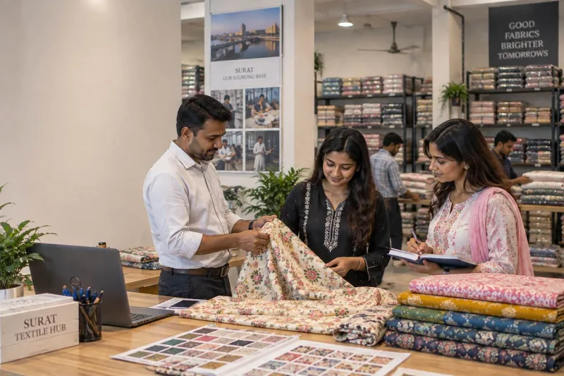 The Ethnic World sourcing products from textile manufacturers in Surat