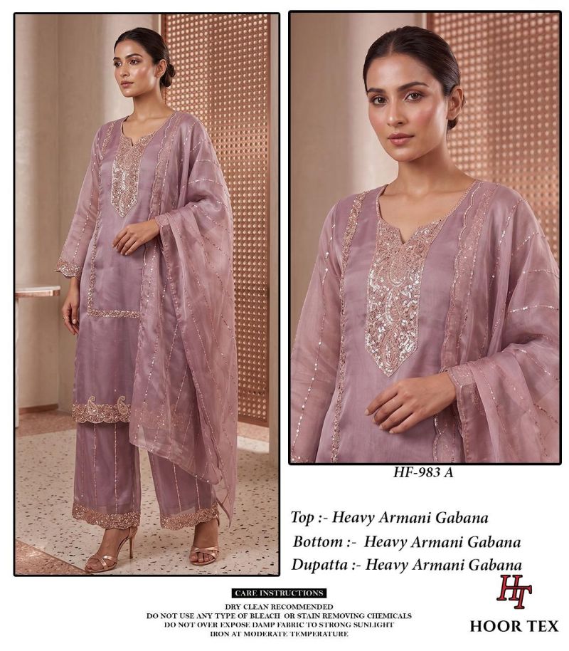 Hoor Tex 983 A To C Armani Gabana Embroidery Salwar Kameez