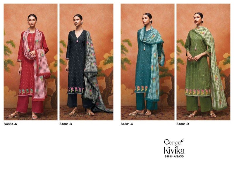 Kivika 4881 By Ganga Cotton Printed Salwar Kameez
