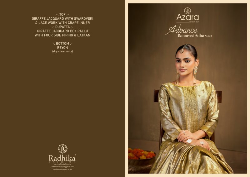 Advance Banarashi Adha Vol 1 By Radhika Azara Dress Material 