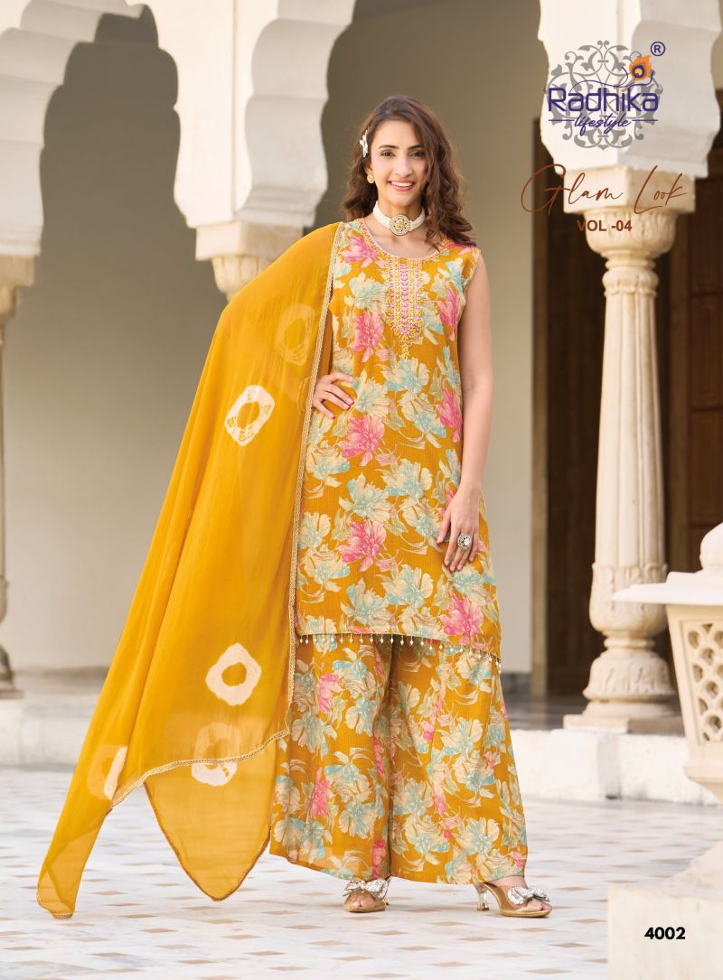 Glam Look Vol 4 By Radhika Milano Silk Kurti With Bottom Dupatta