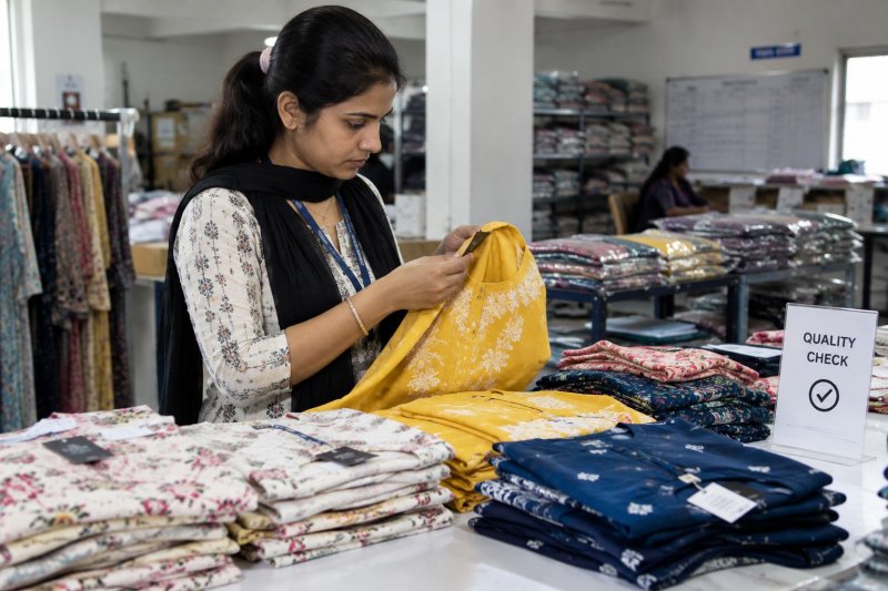 Wholesale ethnic wear product quality checking