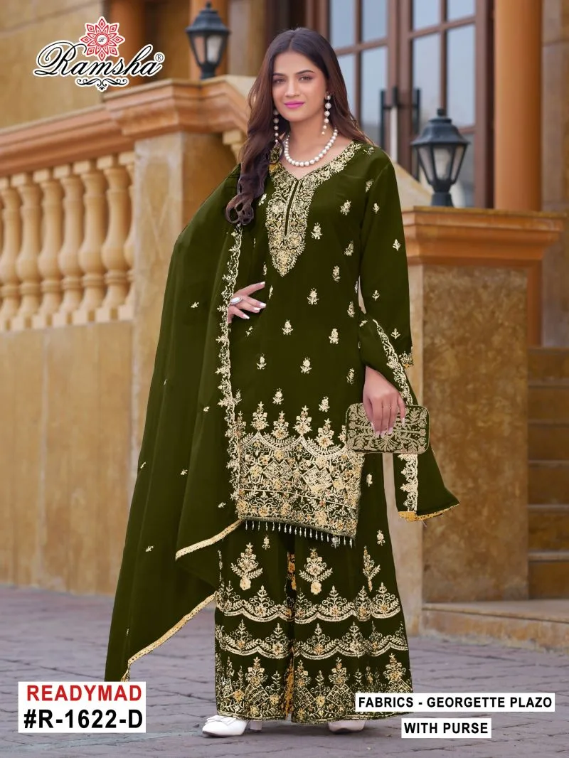 R 1622 A To D By Ramsha Georgette Readymade Plazzo Suits