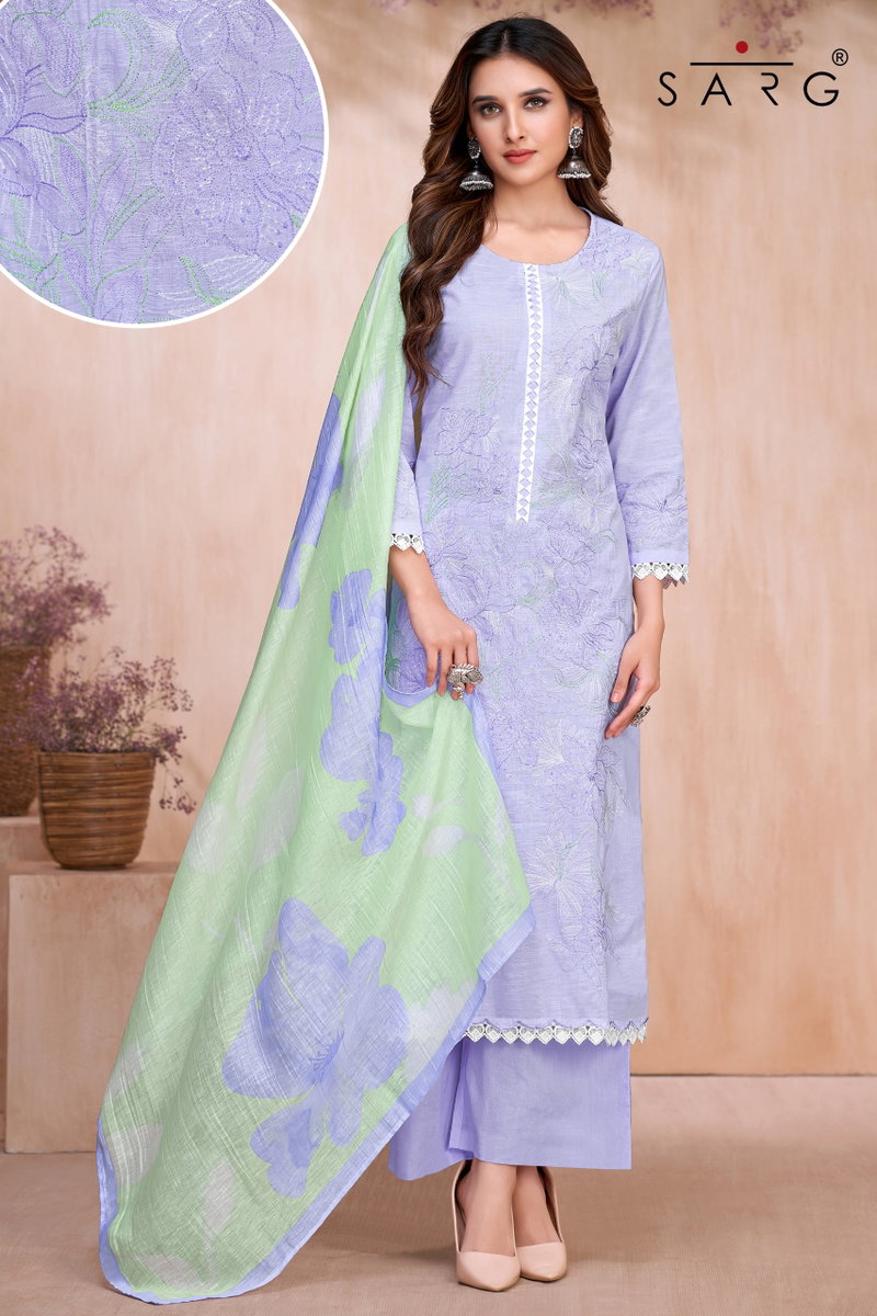 knee length dresses for ladies Barish Pure Linen Top & Dupatta main image 1