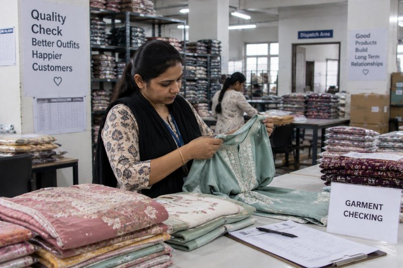 Garment quality checking at The Ethnic World