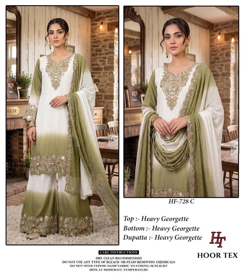 Hoor Tex 728 A To D Georgette Pakistani Sharara Suits Suppliers In ...