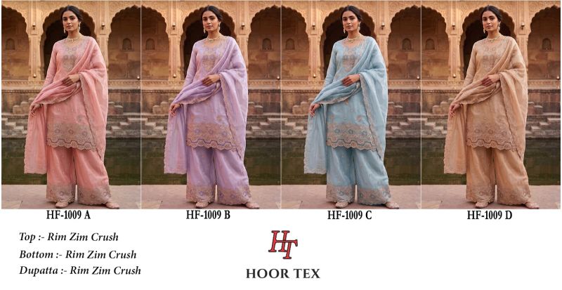 Hoor Tex 1009 A To D Rim Zim Crush Salwar Kameez