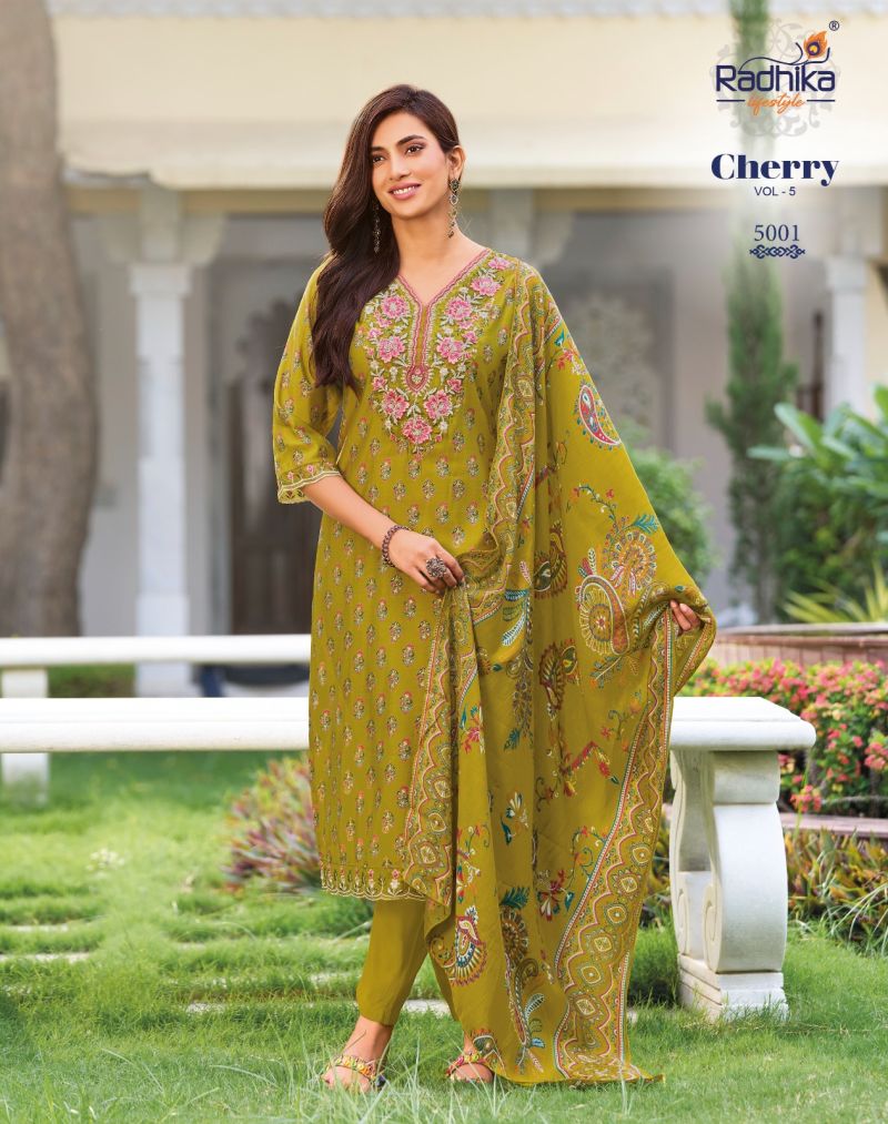 Cherry Vol 5 By Radhika Model Kurti With Bottom Dupatta 