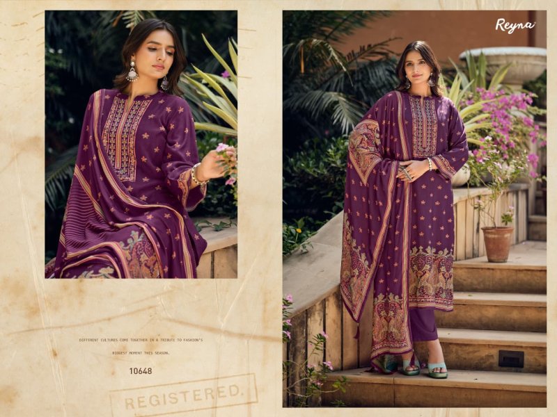 Ruh By Reyna Pashmina Printed Handwork Dress Material 