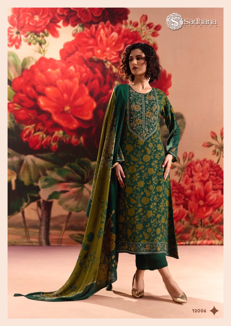 Rose Reverie By Sadhana Viscos Pashmina Dress Material