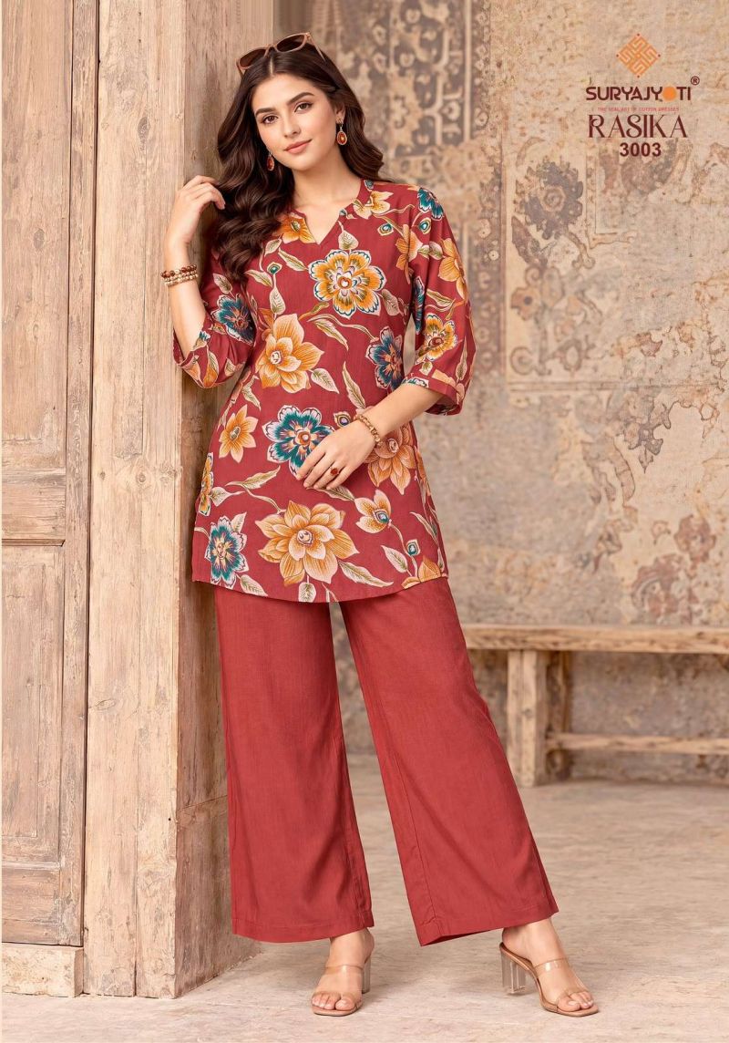 Rasika Vol 3 By Suryajyoti Vertican Kurti With Bottom